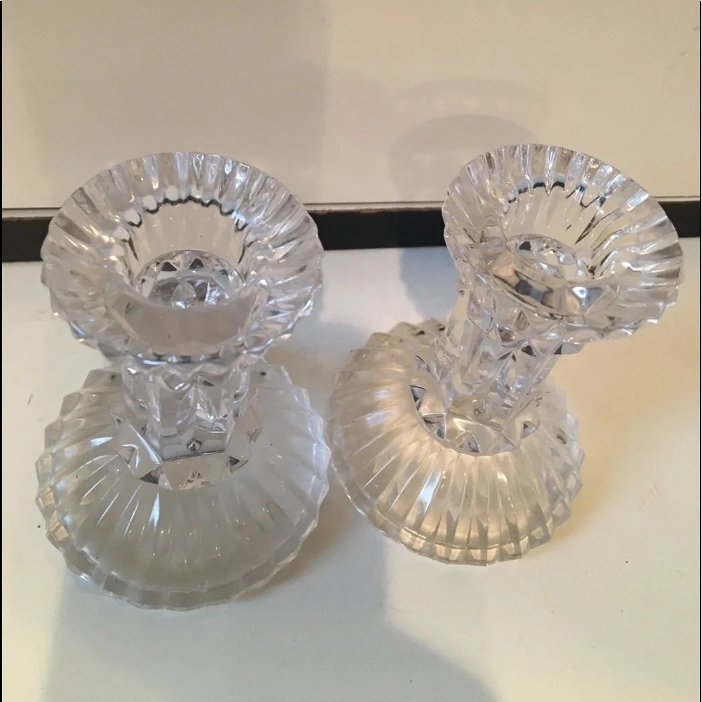 Pair of Mikasa 4”Crystal Candle Stick Holders